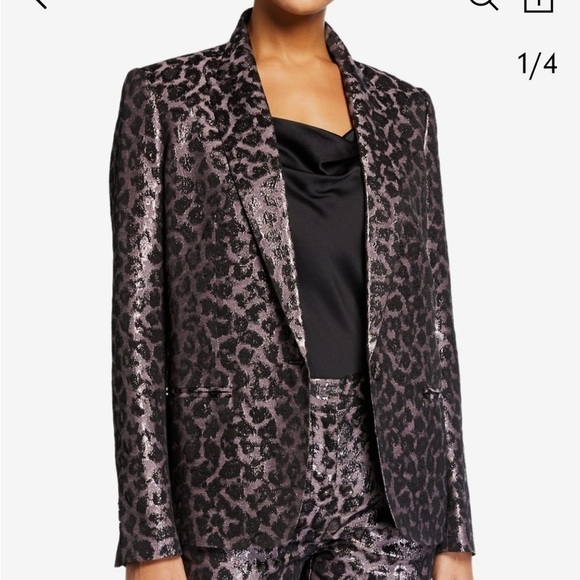 Tanya Taylor Jackets & Blazers - Tanya Taylor Analiese Metallic Leopard Print Blazer Size 8